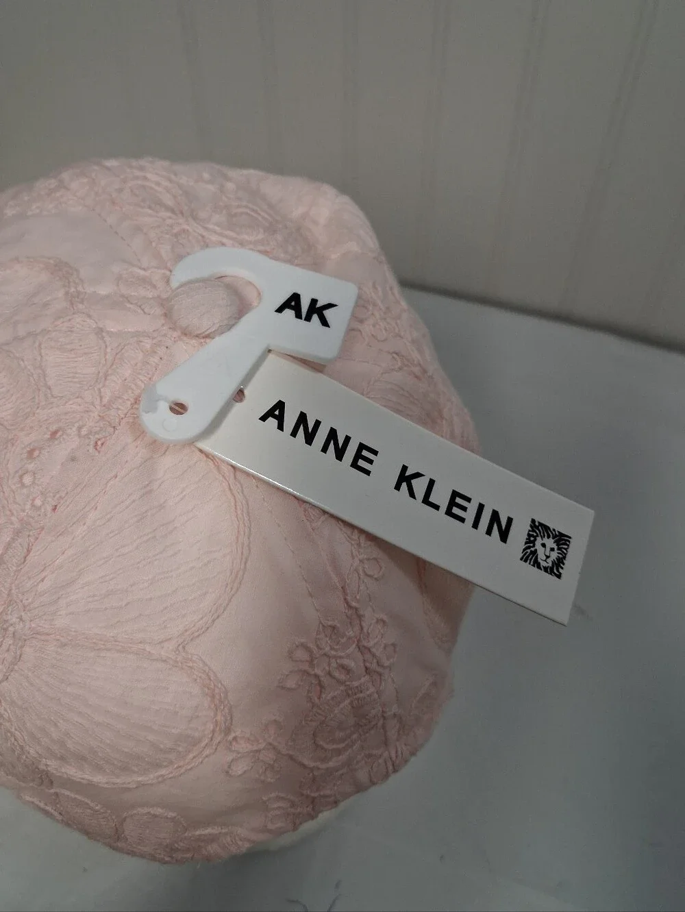 Anne Klein Pale Pink Floral Adjustable Cotton Twill Baseball Cap